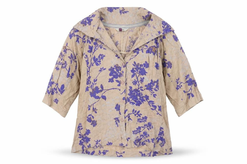 Womens UK Size 10 Fat Face Beige Tunic Blouse