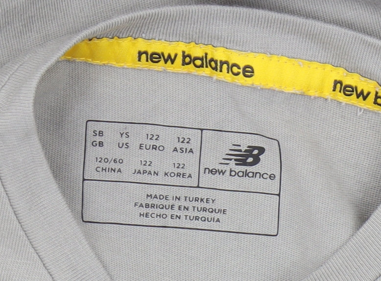 New Balance Boys Grey T-Shirt, 7-8 Years, Sports Style Casual