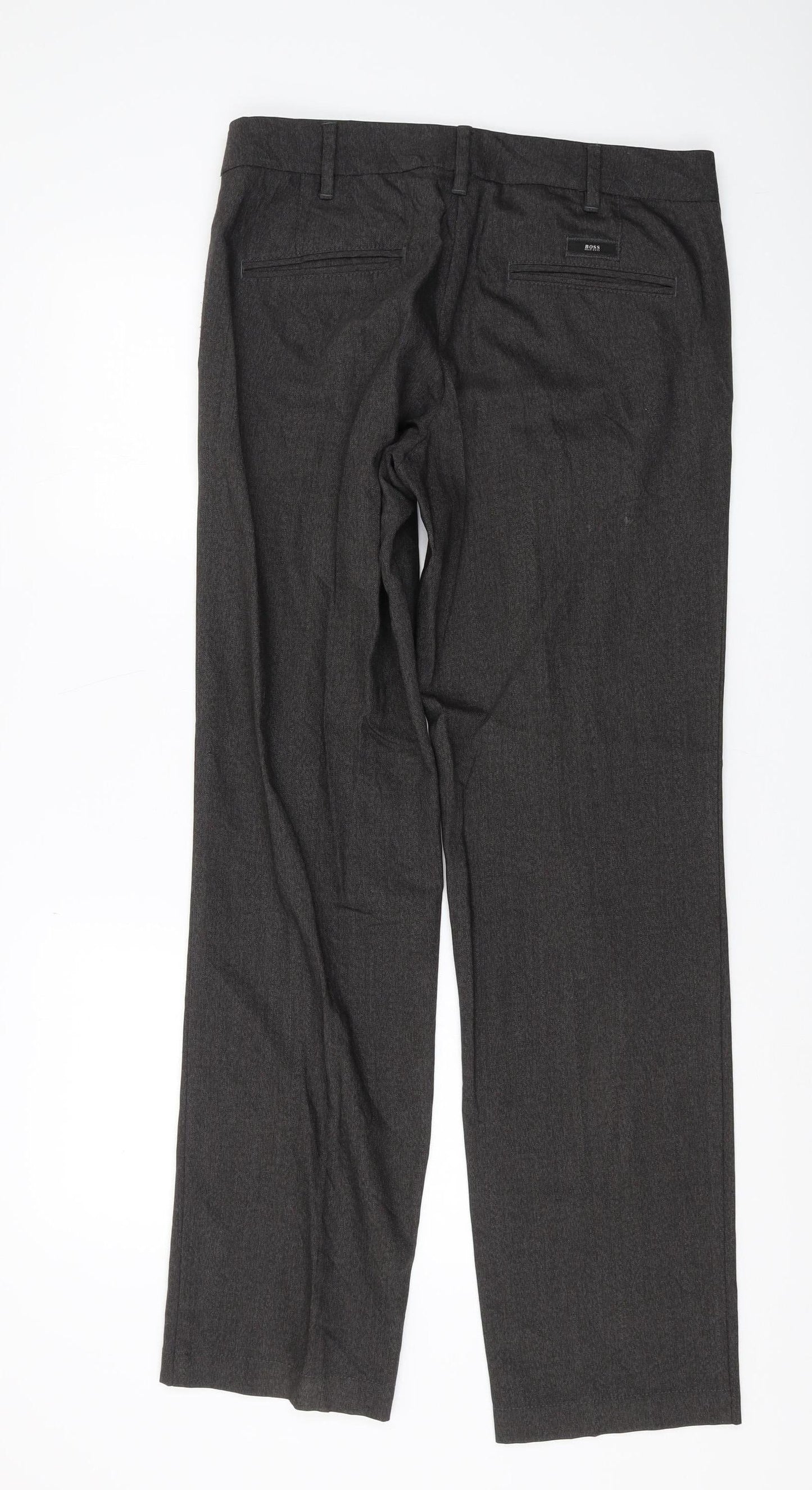Hugo Boss Men's Grey Dress Pants, Size M, Regular Fit
