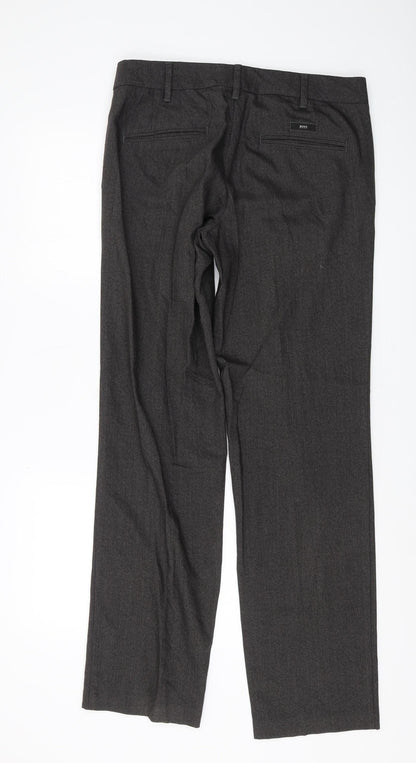 Hugo Boss Men's Grey Dress Pants, Size M, Regular Fit