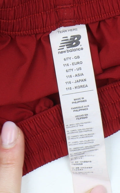 New Balance Boys Red Athletic Shorts 6-7 Years Football Style