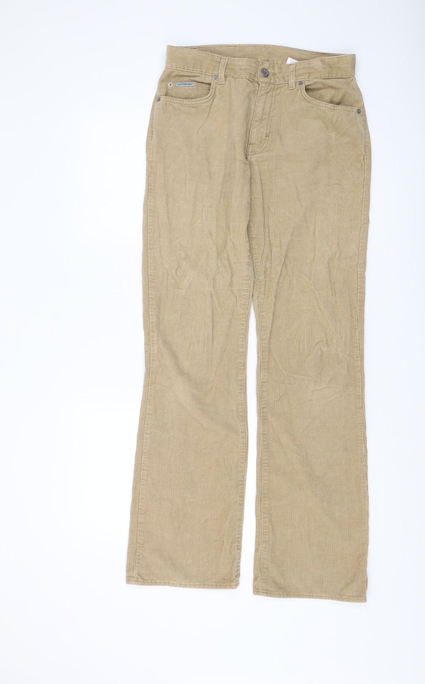 Mens UK Size 29 Calvin Klein  Corduroy Beige Trousers