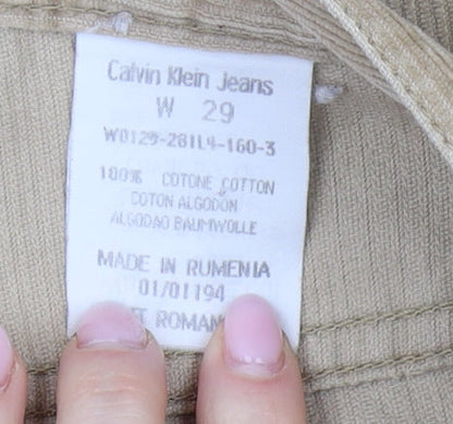 Mens UK Size 29 Calvin Klein  Corduroy Beige Trousers