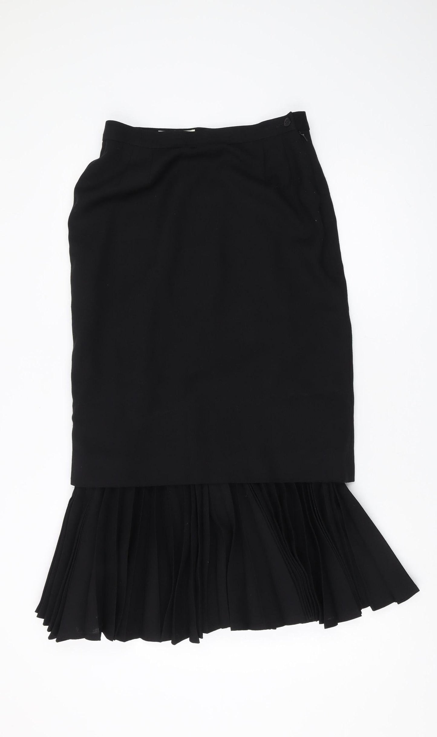Jaeger Women’s Black Pleated Wool Skirt Size 8