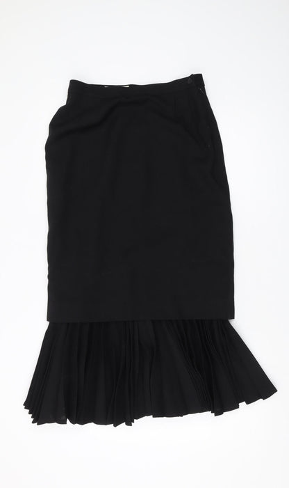 Jaeger Women’s Black Pleated Wool Skirt Size 8