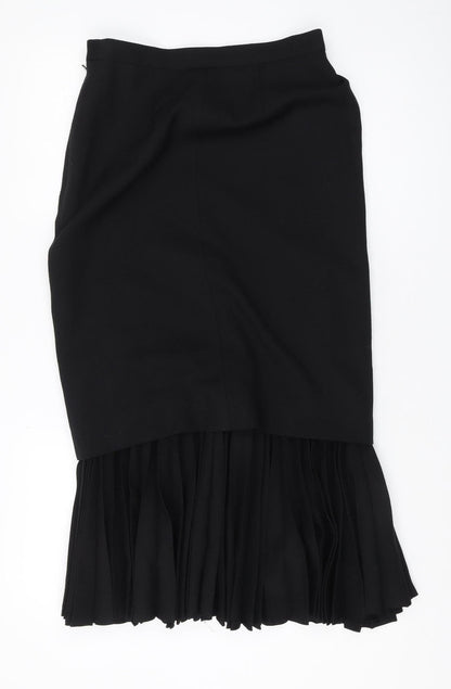 Jaeger Women’s Black Pleated Wool Skirt Size 8