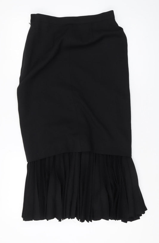 Jaeger Women’s Black Pleated Wool Skirt Size 8