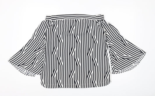 Karen Millen Women's Striped Off-Shoulder Blouse, Size 10