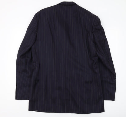 Austin Reed Men's Blue Striped Blazer, 40L, Wool-Cashmere