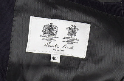 Austin Reed Men's Blue Striped Blazer, 40L, Wool-Cashmere