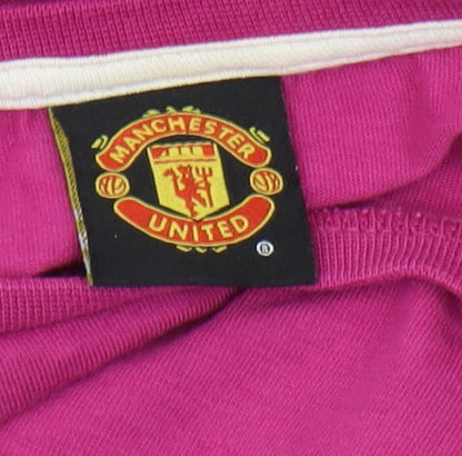 Manchester United Girls Pink Long Sleeve T-Shirt 12-13 Years