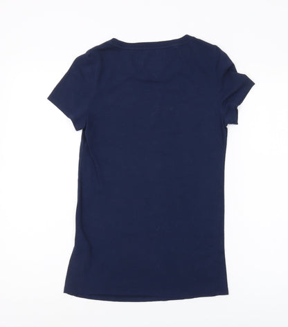 Womens UK Size S Hilfiger Denim Blue Basic T-Shirt