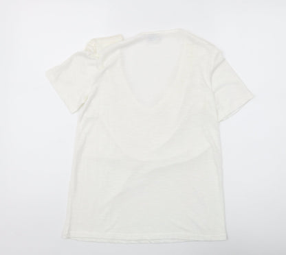 Jacqueline de Yong Women’s White Crochet V-Neck T-Shirt S