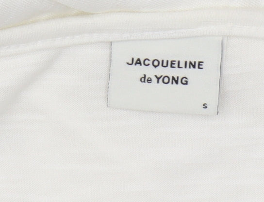 Jacqueline de Yong Women’s White Crochet V-Neck T-Shirt S