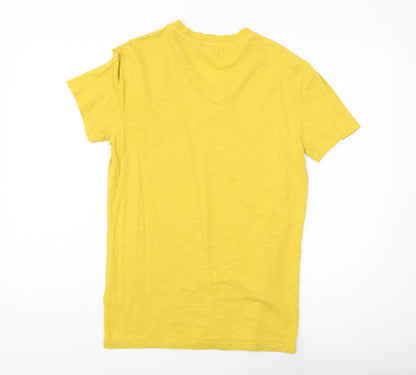 Superdry Men's Yellow V-Neck T-Shirt S