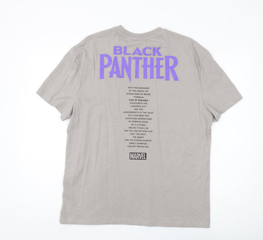 Marvel Men's Beige Black Panther T-Shirt Size M