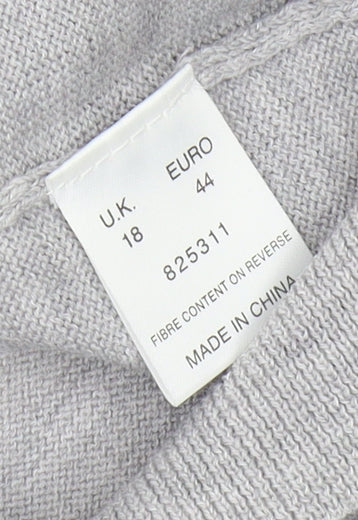 Eastex Women's Grey Mock Neck Jumper, Size 18