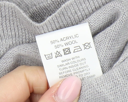 Eastex Women's Grey Mock Neck Jumper, Size 18