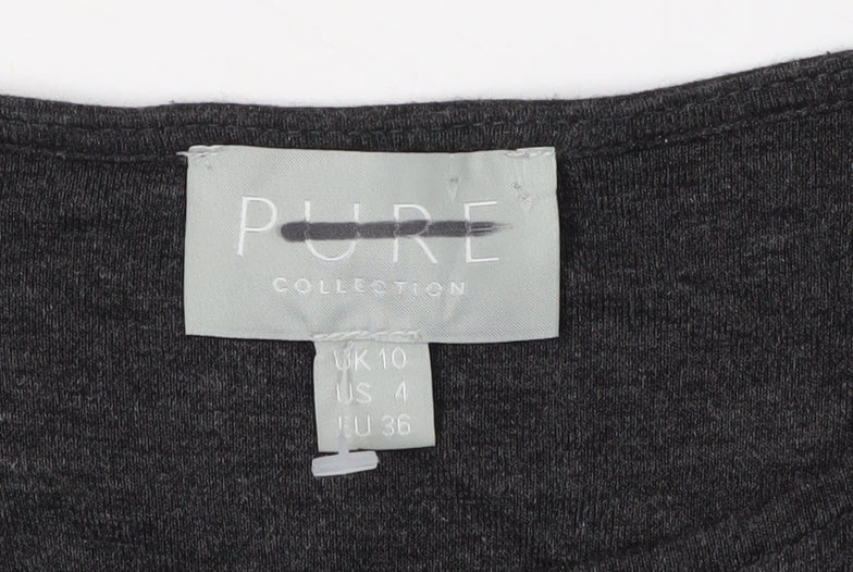 Pure Collection Women's Grey Midi Sheath Dress Size 10