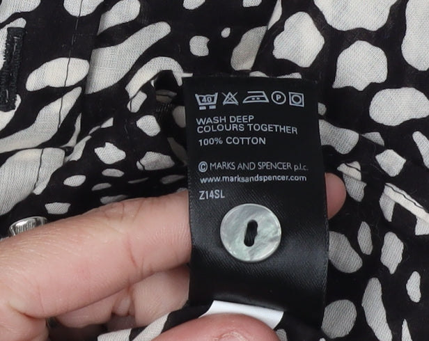 Womens UK Size 16 Marks and Spencer Black Basic Button-Up