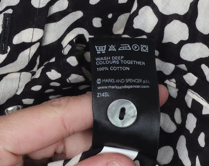 Womens UK Size 16 Marks and Spencer Black Basic Button-Up