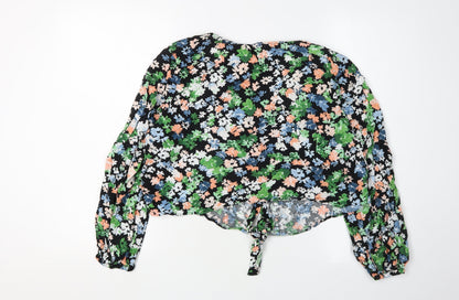 Womens UK Size M H&M Multicoloured Wrap Blouse