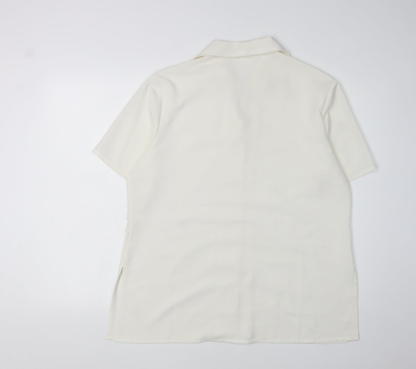 Platinum Women's Ivory Button-Up Shirt Size 16