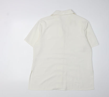 Platinum Women's Ivory Button-Up Shirt Size 16
