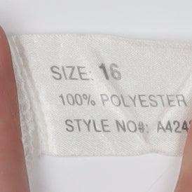 Platinum Women's Ivory Button-Up Shirt Size 16