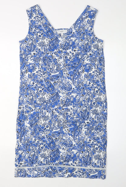 Next Women's Blue Paisley Sheath Dress - Size 6