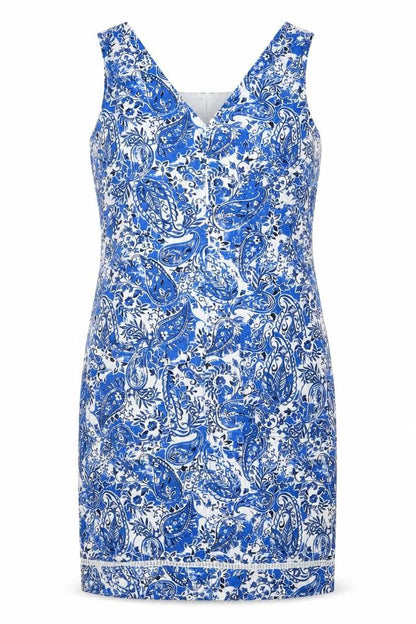 Next Women's Blue Paisley Sheath Dress - Size 6