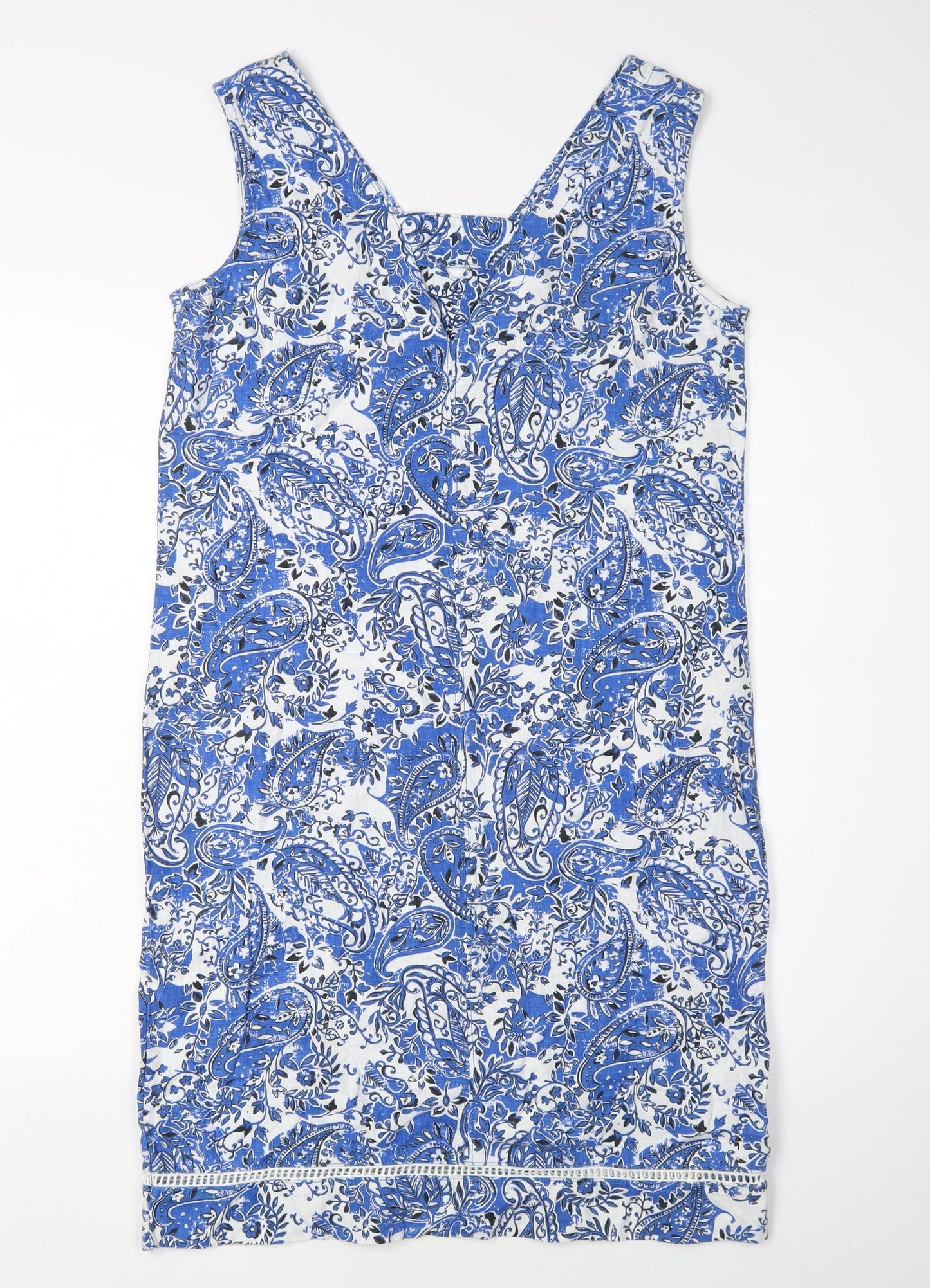 Next Women's Blue Paisley Sheath Dress - Size 6