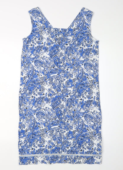 Next Women's Blue Paisley Sheath Dress - Size 6