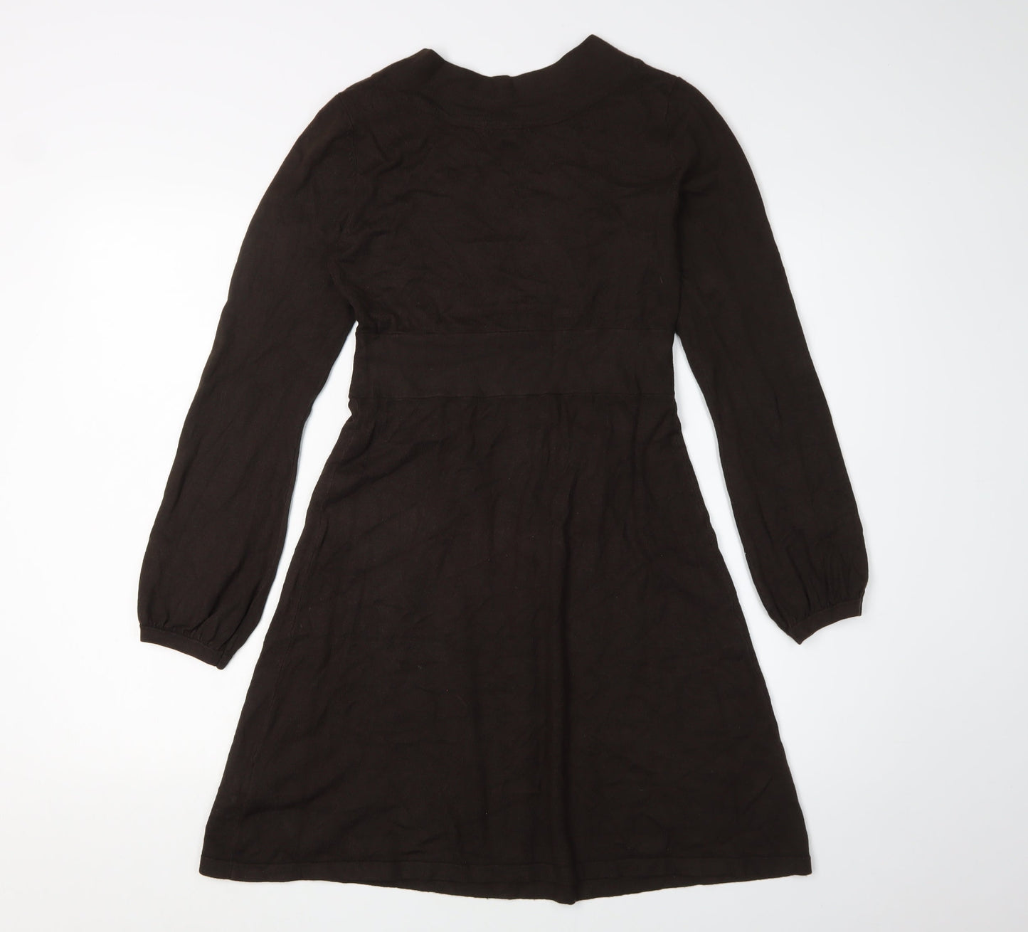 H&M Women's Brown Knee Length V-Neck Dress Size 8