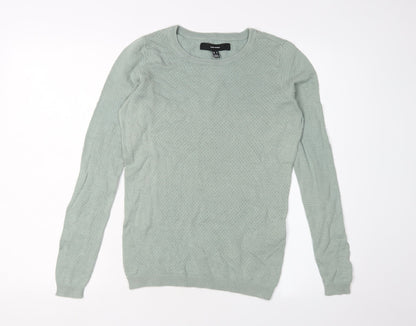 Vero Moda Women's Green XS Cotton Pullover Jumper