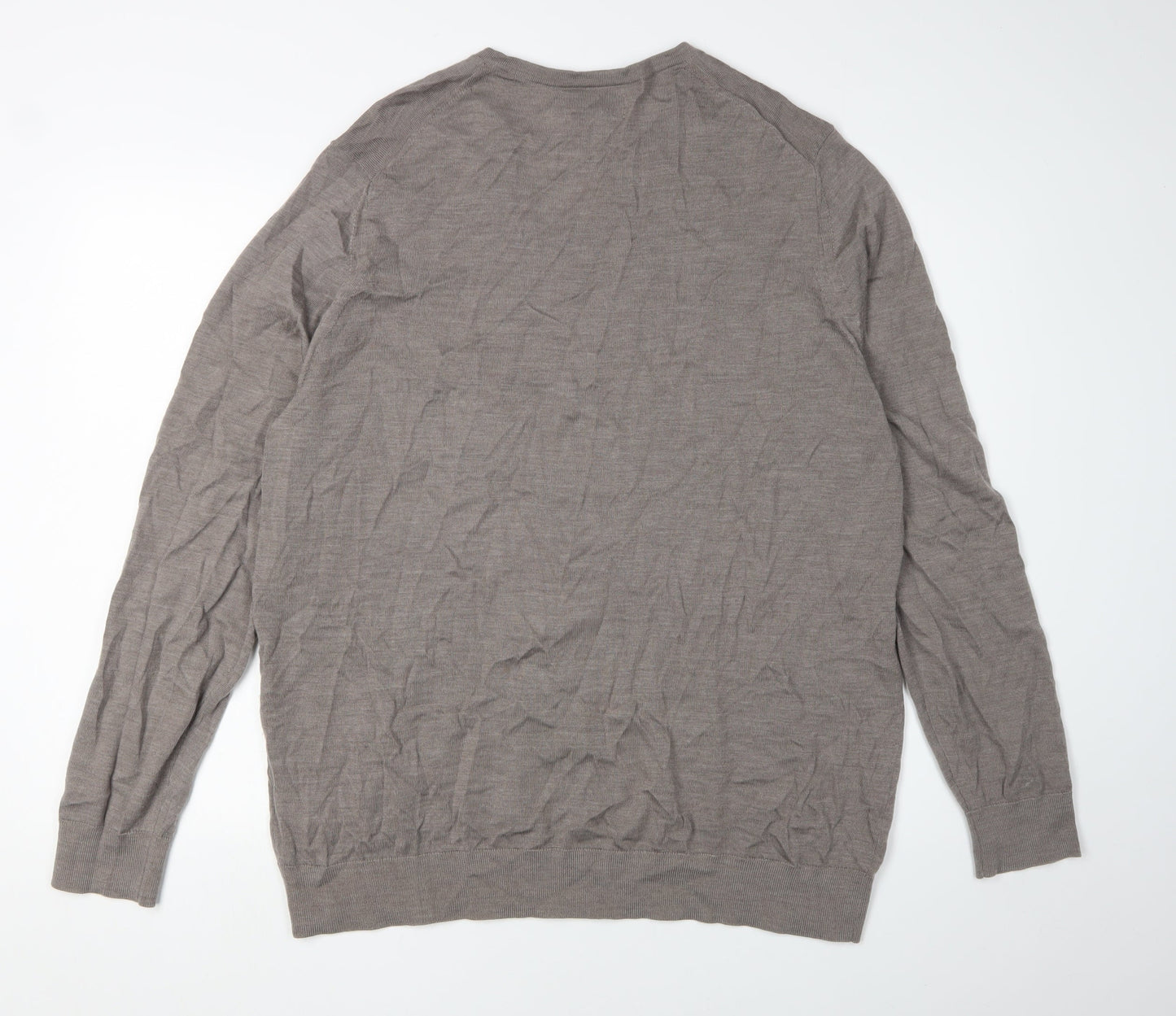Autograph Men's Grey Wool Pullover Jumper, 2XL