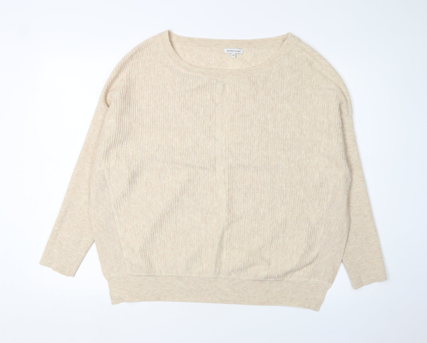 Womens UK Size 14 Sonder Studio Beige Pullover Jumper