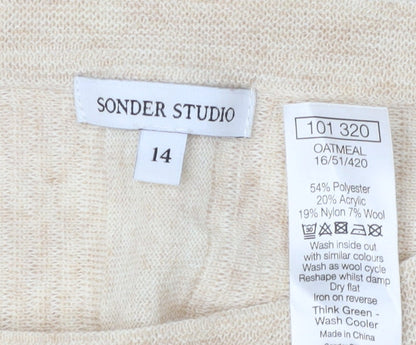 Womens UK Size 14 Sonder Studio Beige Pullover Jumper