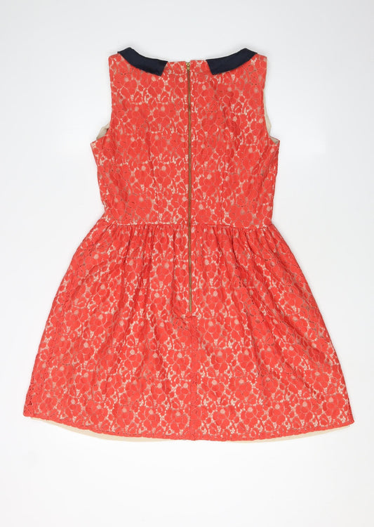 Closet Women's Red Lace Fit & Flare Dress Size 12