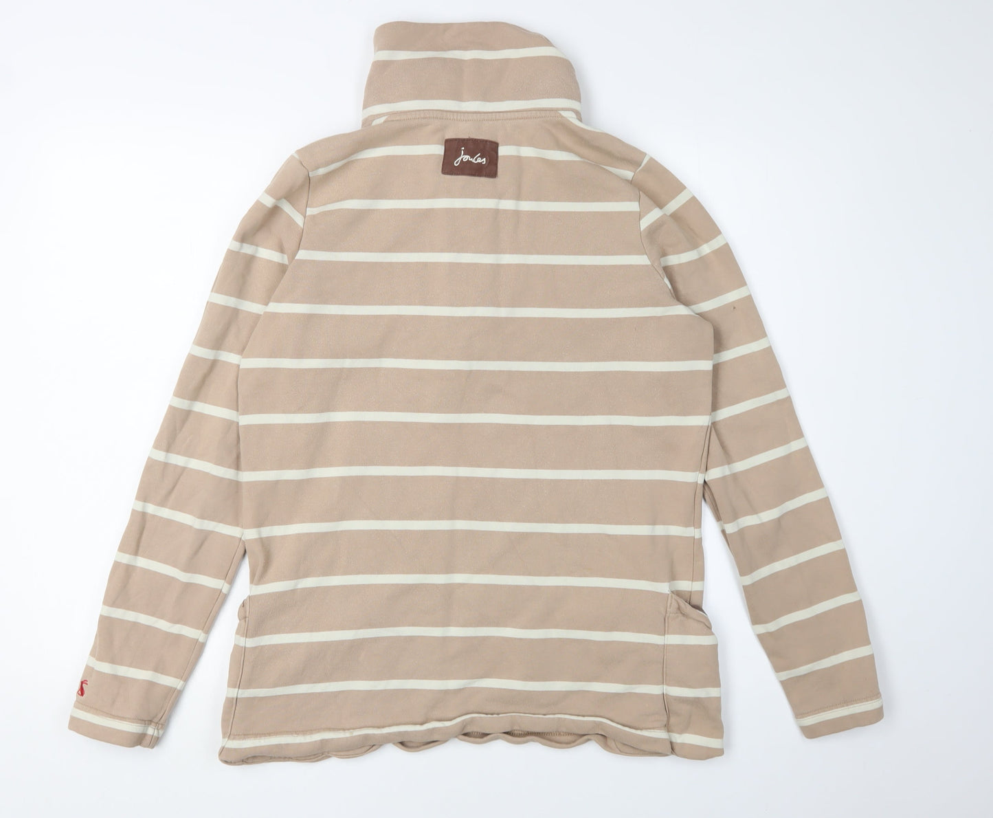 Joule Women's Beige Striped Pullover Sweatshirt Size 12