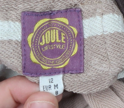 Joule Women's Beige Striped Pullover Sweatshirt Size 12