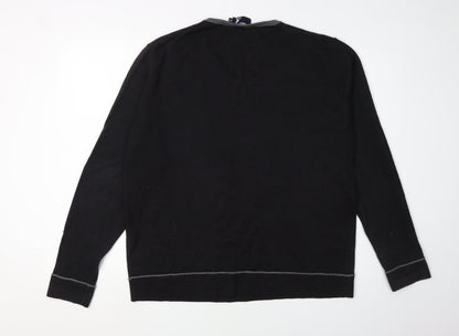 Kangol Men's Black V-Neck Pullover Jumper 2XL