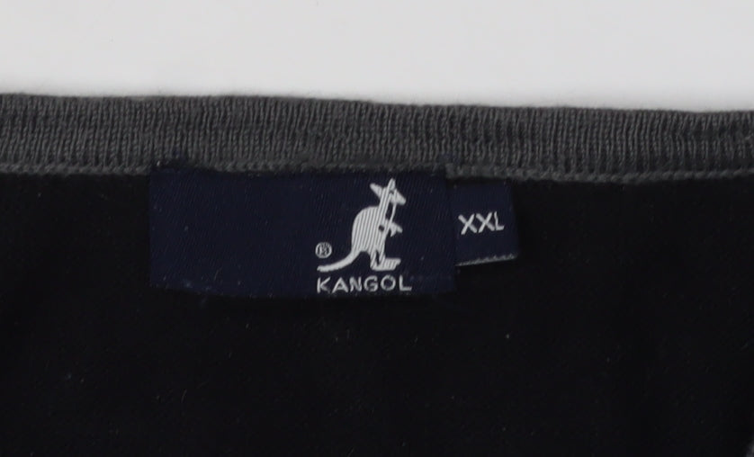 Kangol Men's Black V-Neck Pullover Jumper 2XL