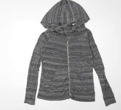 Brandy Melville Women's Grey Full Zip Hoodie One Size