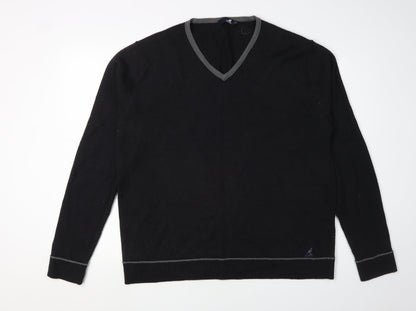 Kangol Men’s Black 2XL V-Neck Knit Pullover Jumper