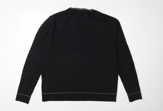 Kangol Men’s Black 2XL V-Neck Knit Pullover Jumper