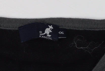 Kangol Men’s Black 2XL V-Neck Knit Pullover Jumper