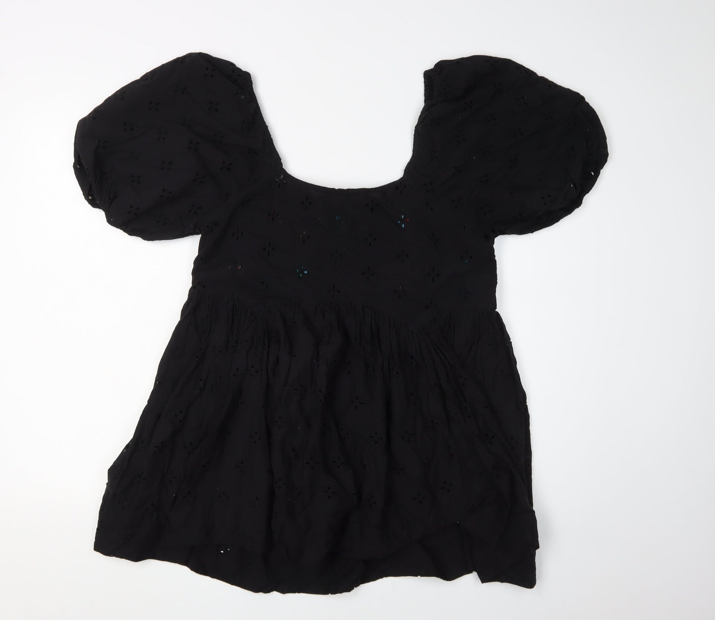 ASOS DESIGN Black Embroidered Women's Blouson Dress Size 8