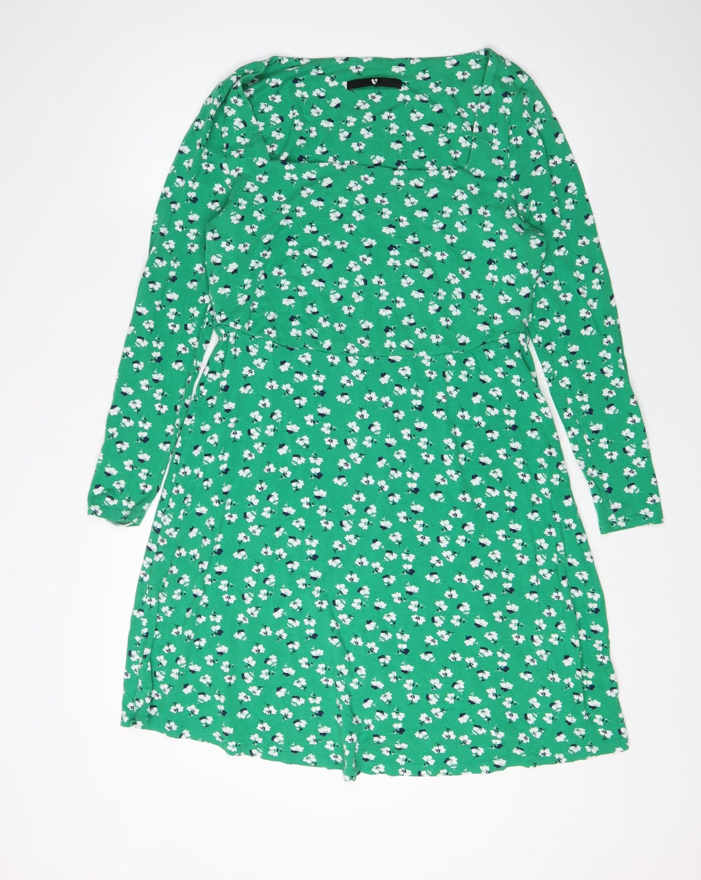 V by Very Women's Green Floral A-Line Dress 14