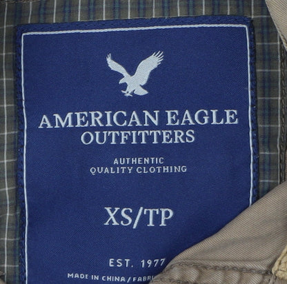 American Eagle Men's Beige XS Casual Button-Up Shirt